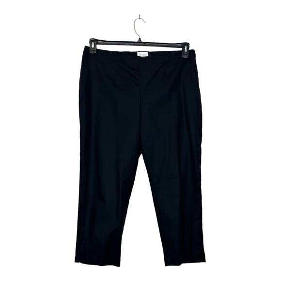 Chico's black flat front cropped pants size 2/ L-12 - Picture 1 of 9